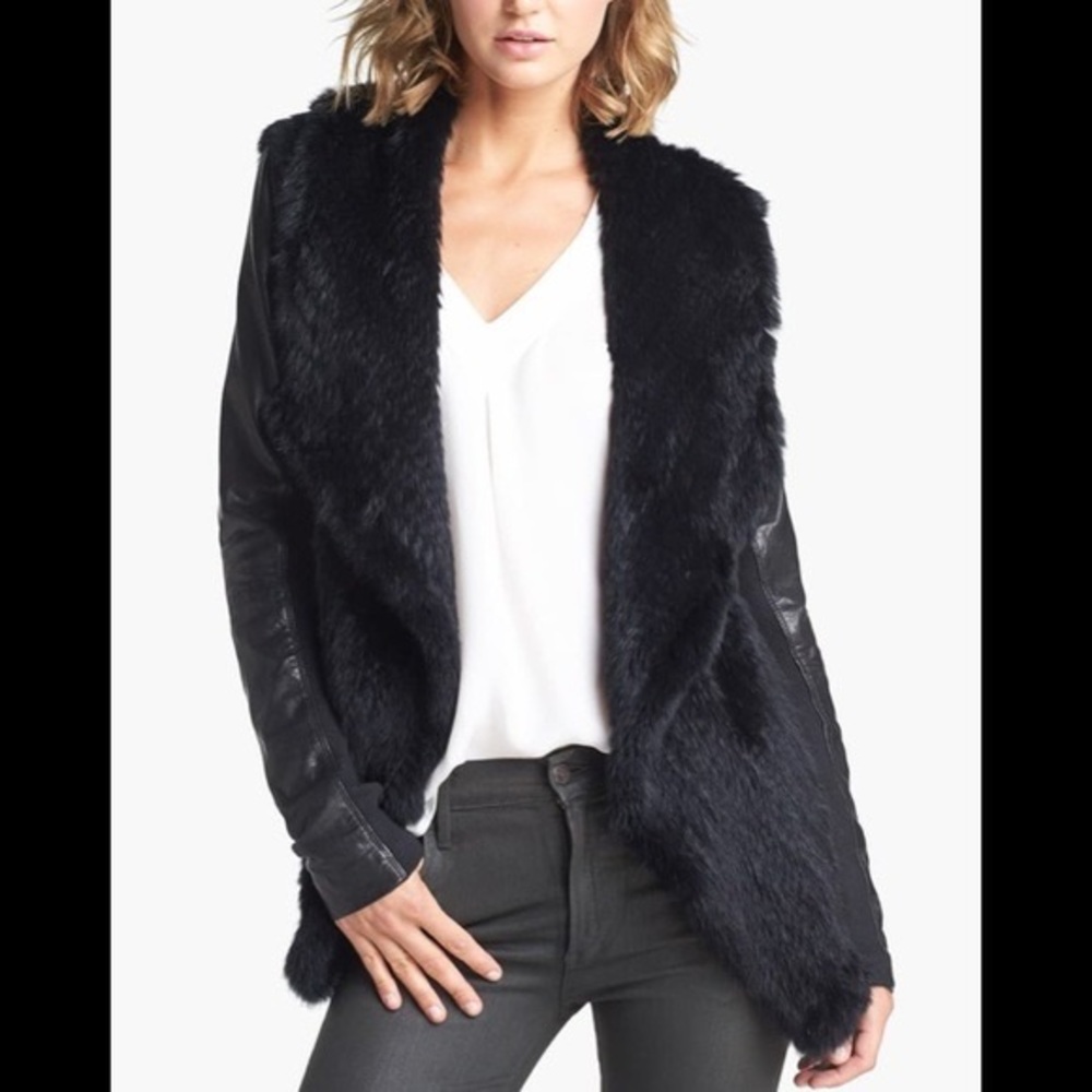 June Leather & Rabbit Fur Jacket